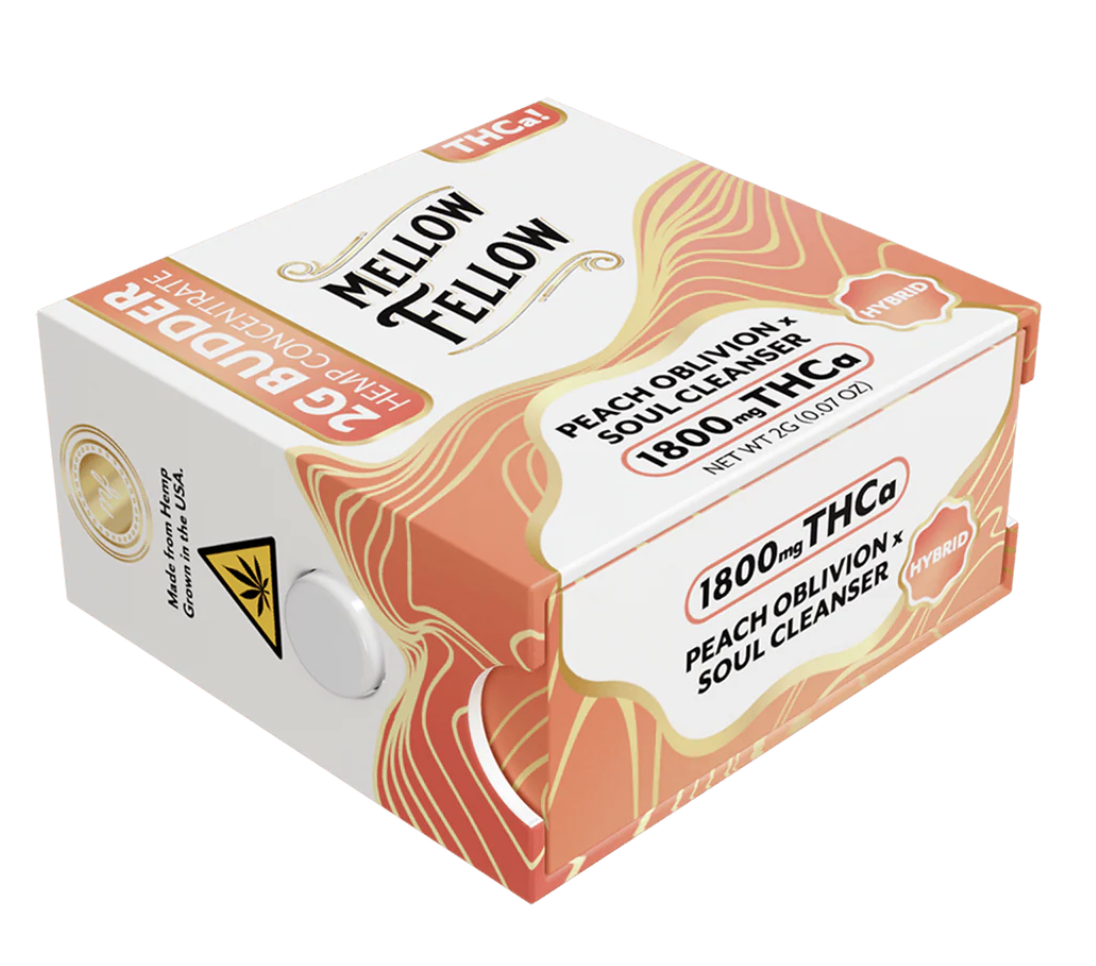 Mellow Fellow  THCA Budder Jar | Peach Oblivion X Soul Cleanser (Hybrid)